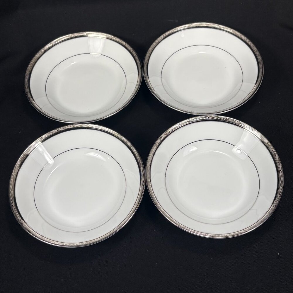 4 beautiful berries/ice cream bowls.  Noritake Legendary Renwick Platinum 4320